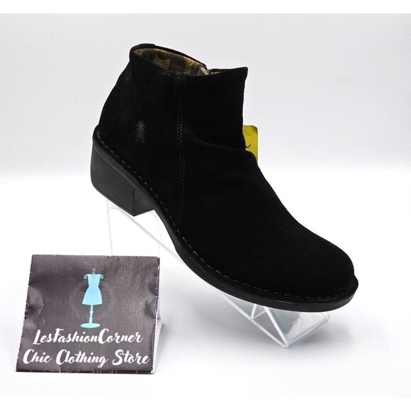 NWT Fly London Women's Black Suede Merk Ankle Bootie Size 8.5  (39) 2821 - Picture 12 of 15